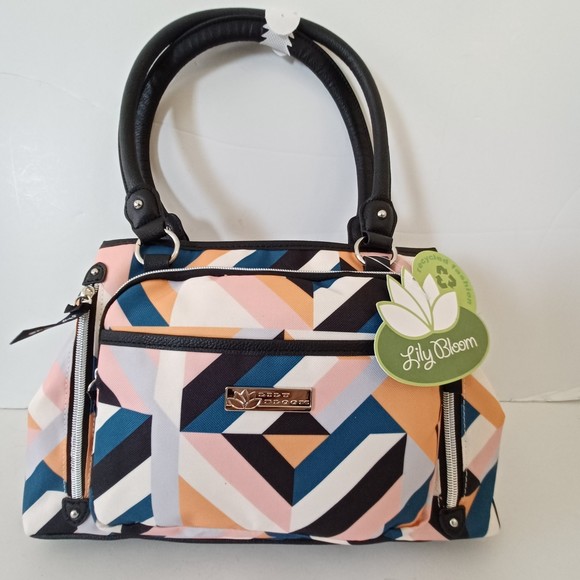 Lily Bloom Handbags - Lily Bloom Satchel Bag Purse Shoulder Large Geometric Womens NWT